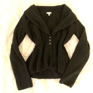 Dollette Black Ribbed Sweater